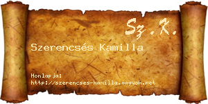 Szerencsés Kamilla névjegykártya